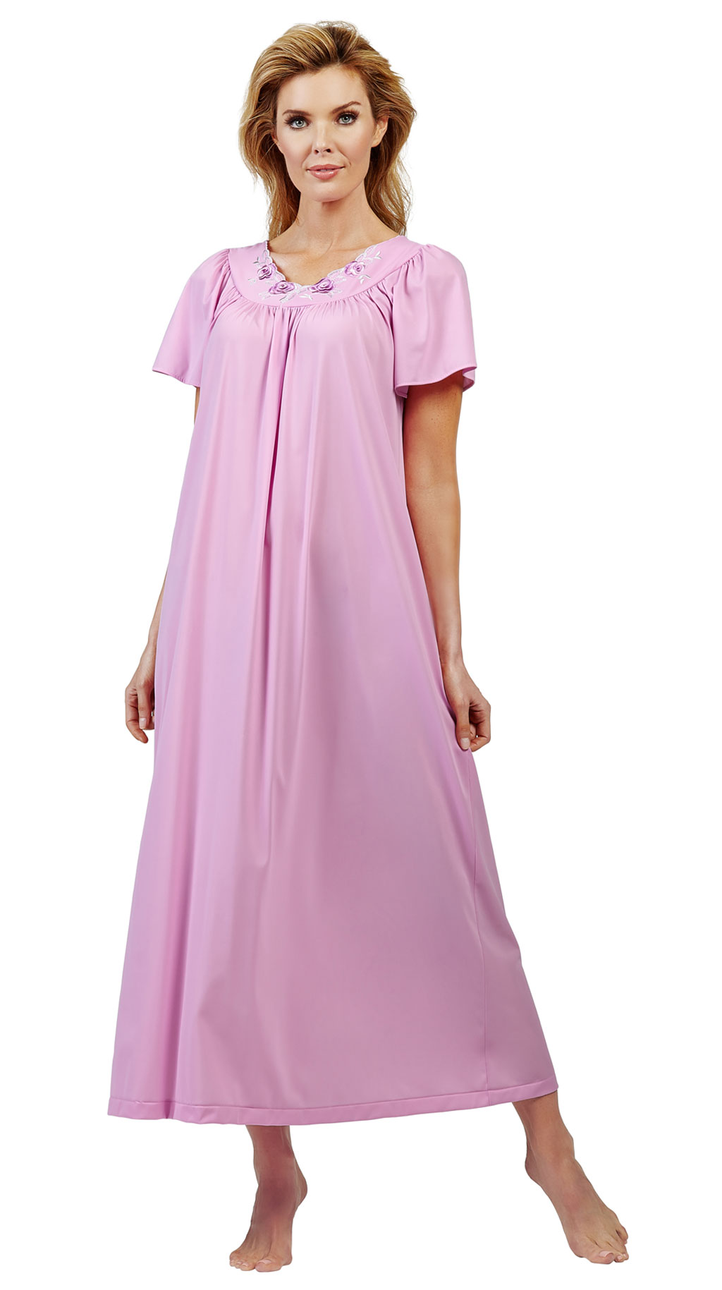 Womens Long Sleeve Nightgowns : Women's Long Cap Sleeve Nightgown ...