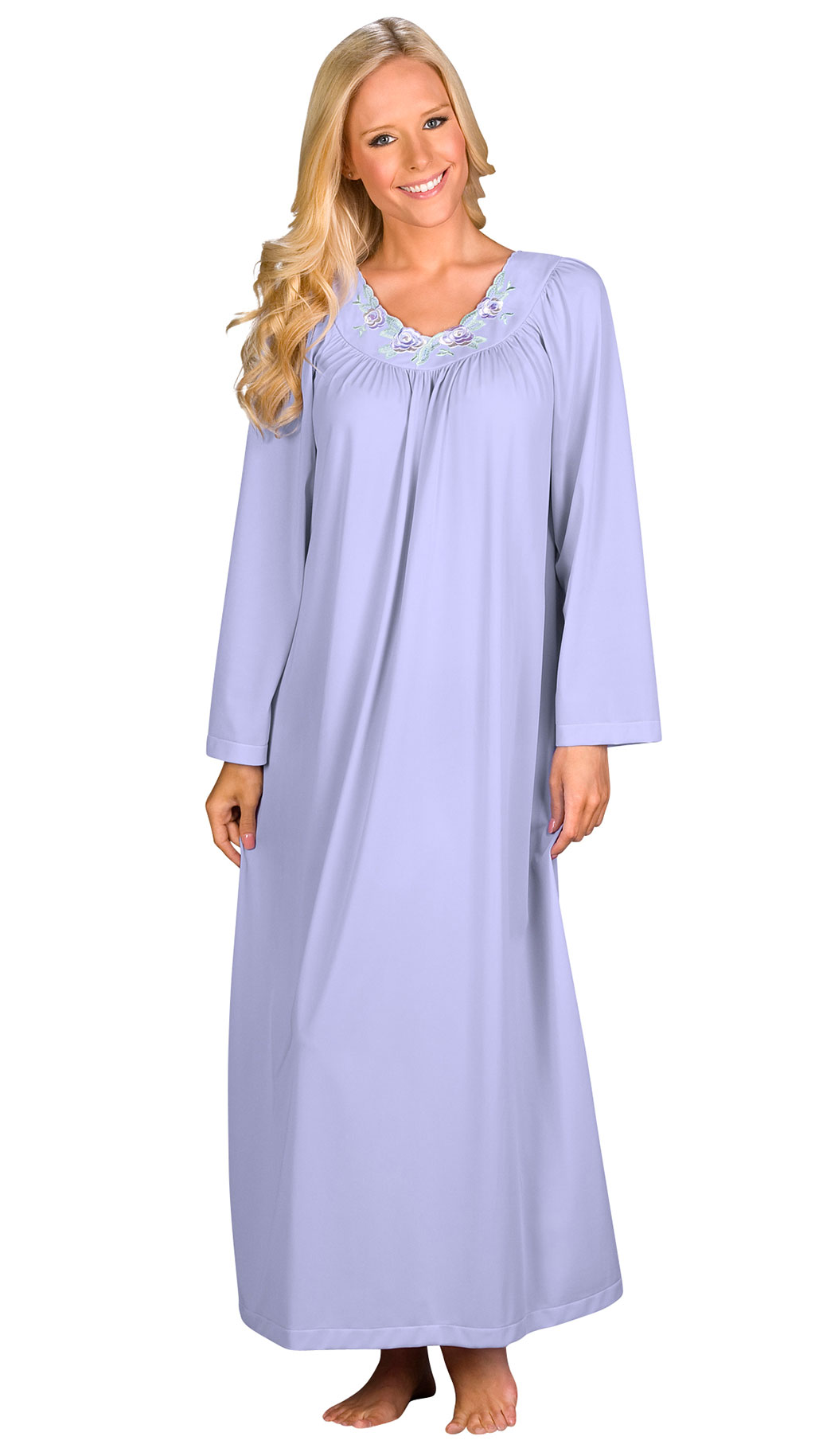 Long Sleeve Nylon Nightgown 22