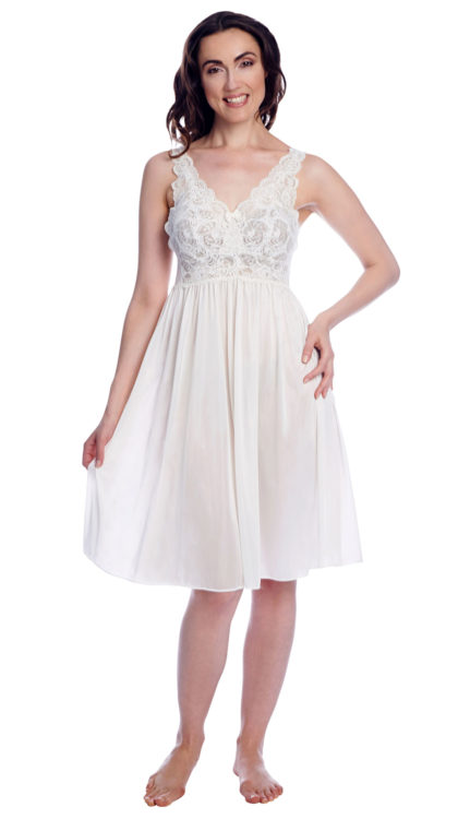white babydoll nightgown with lace