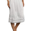 Velrose 2702 adjustable hem knee length slip skirt with lace hem
