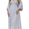 product image Shadowline Lingerie 51737 silver nylon and lace nightgown and peignoir robe set - web 2