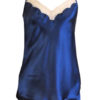 product image satin cami and tap pant set in navy