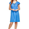 Shadowline 36510 sapphire blue nightgown with cap sleeves