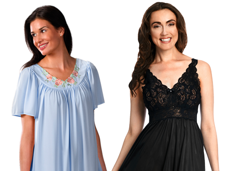 Shadowline® Long Lace Bodice Nightgown with Added Support