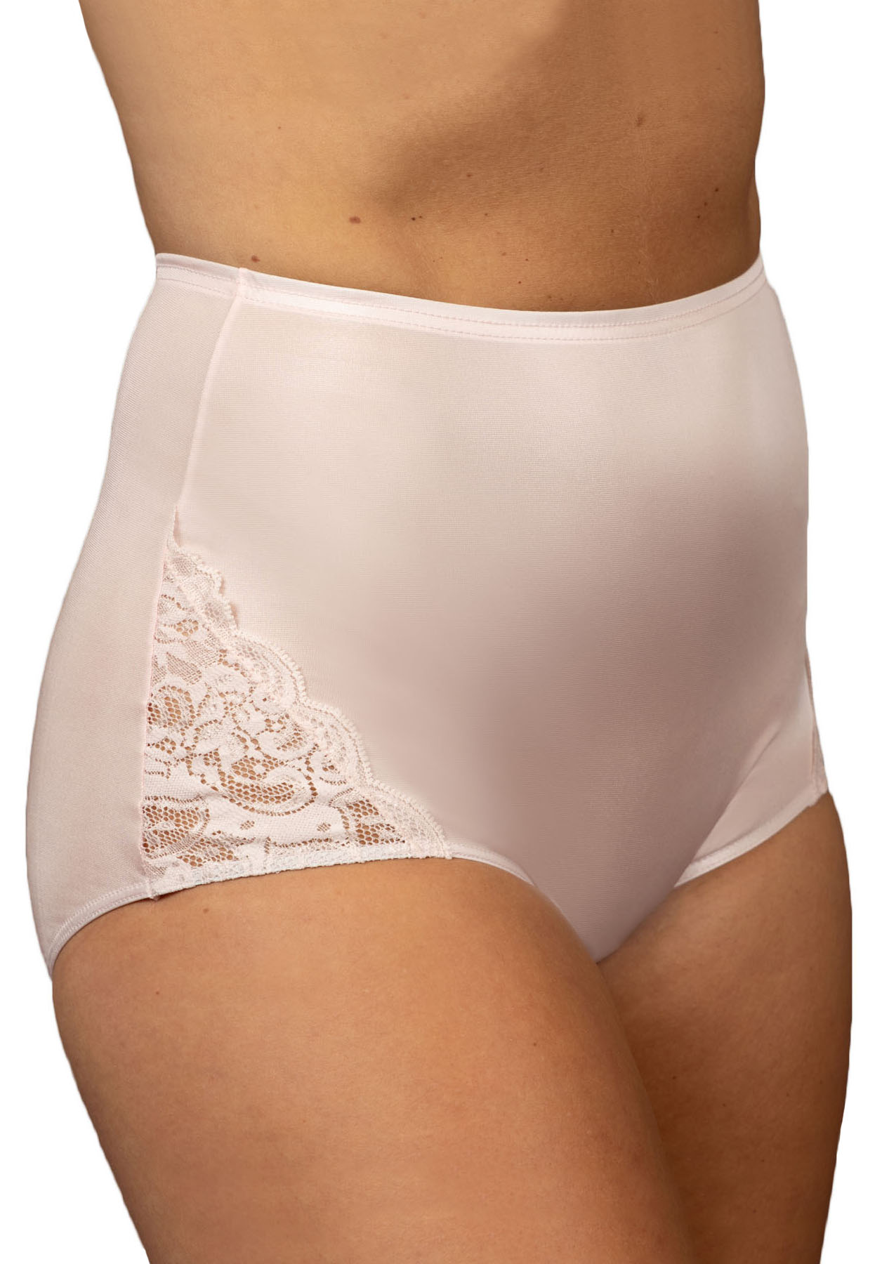 Velrose Lingerie Shadowline Nylon Full Brief Panty with Lace, 3-Pack  17082/17082X-3PK