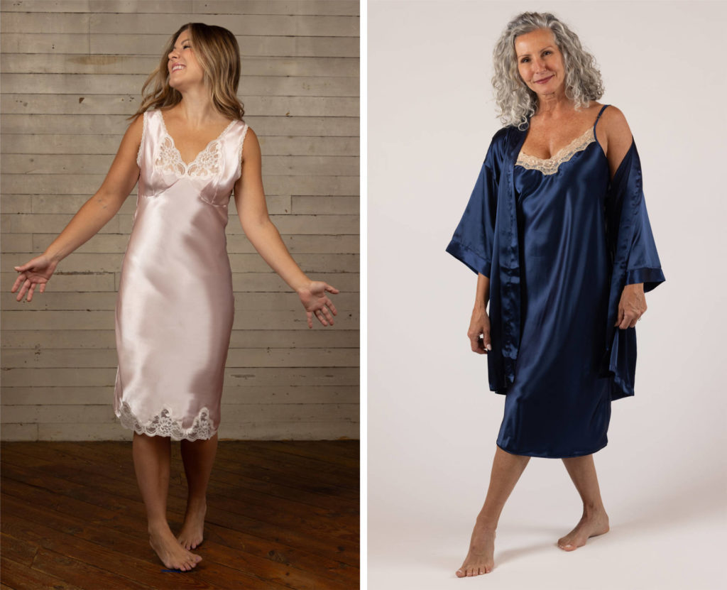 Shadowline Lingerie satin and lace nightdresses